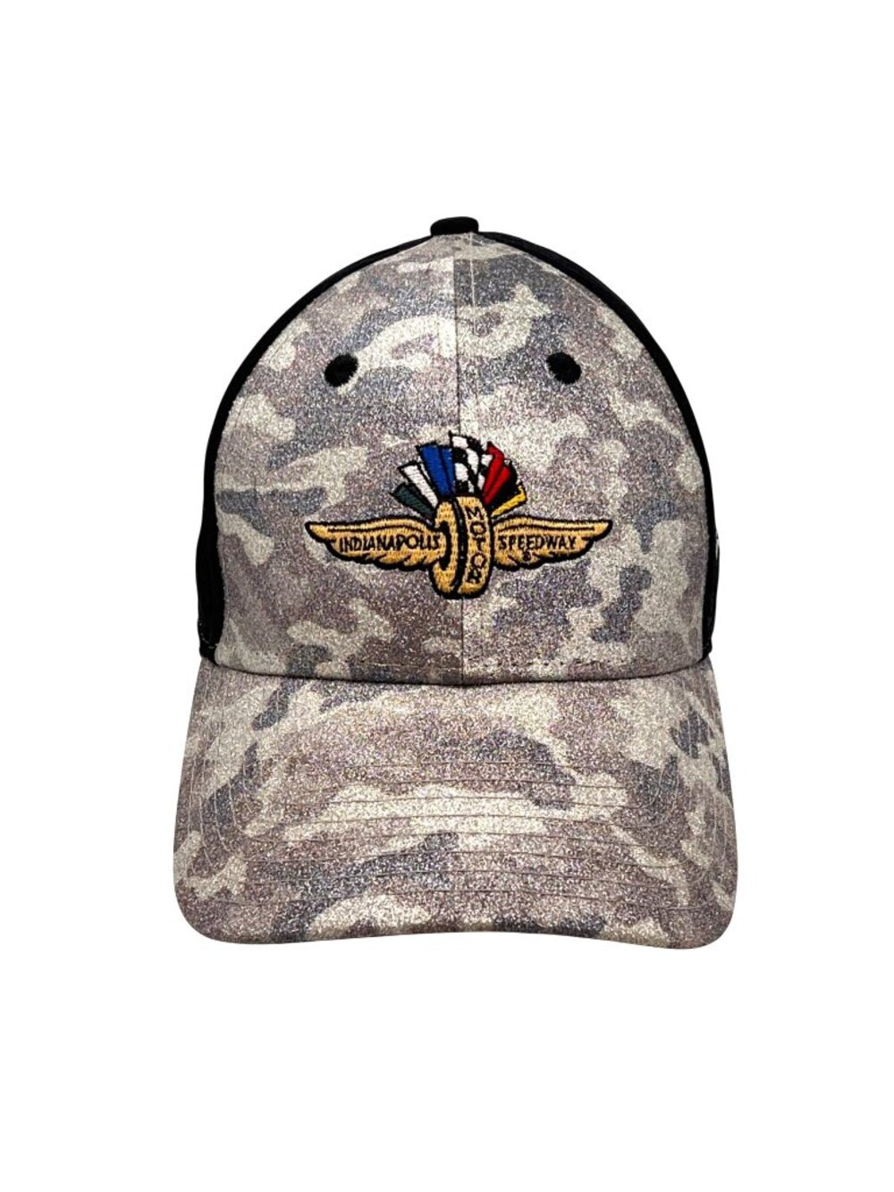 Indianapolis Motor Speedway Glitter Bling Camo Womens Cap By New Era 9Forty Adj.